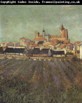 Vincent Van Gogh View of Saintes-Maries (nn04)